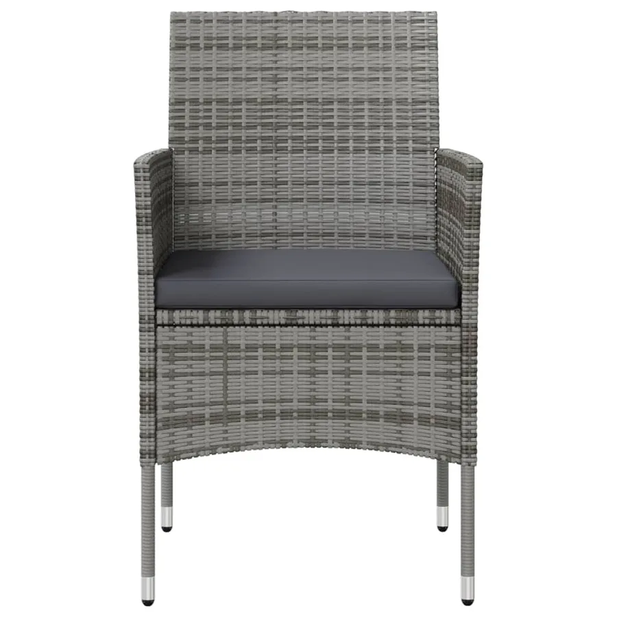 Salon de jardin 8 pcs avec coussins résine tressée gris - 7