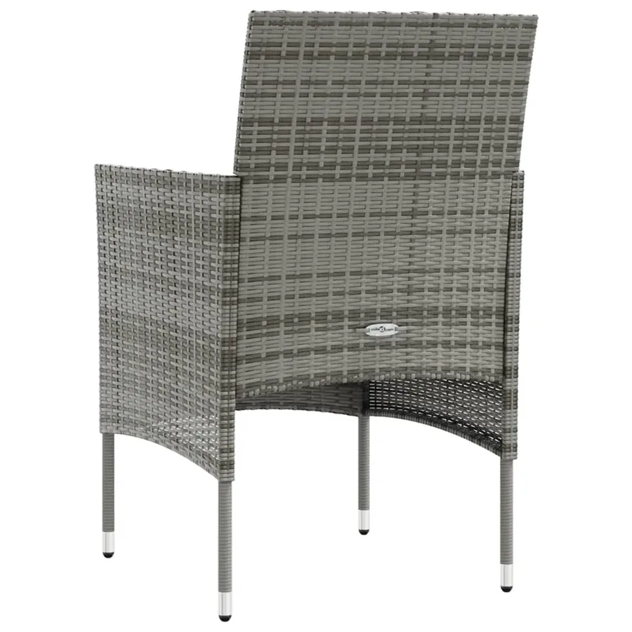 Salon de jardin 8 pcs avec coussins résine tressée gris - 8