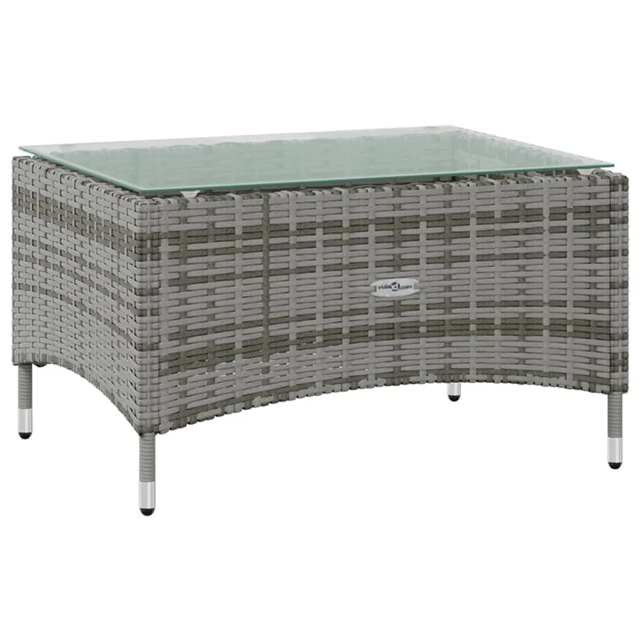 Salon de jardin 8 pcs avec coussins résine tressée gris - 9
