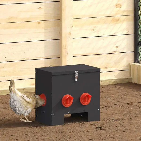 Mangeoire pour poules Noir 40,5 x 25 x 38 cm