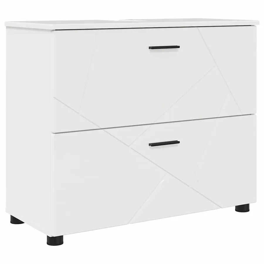 Cabinet de salle de bain Blanc brillant 76,5 x 35 x 64 cm - 2