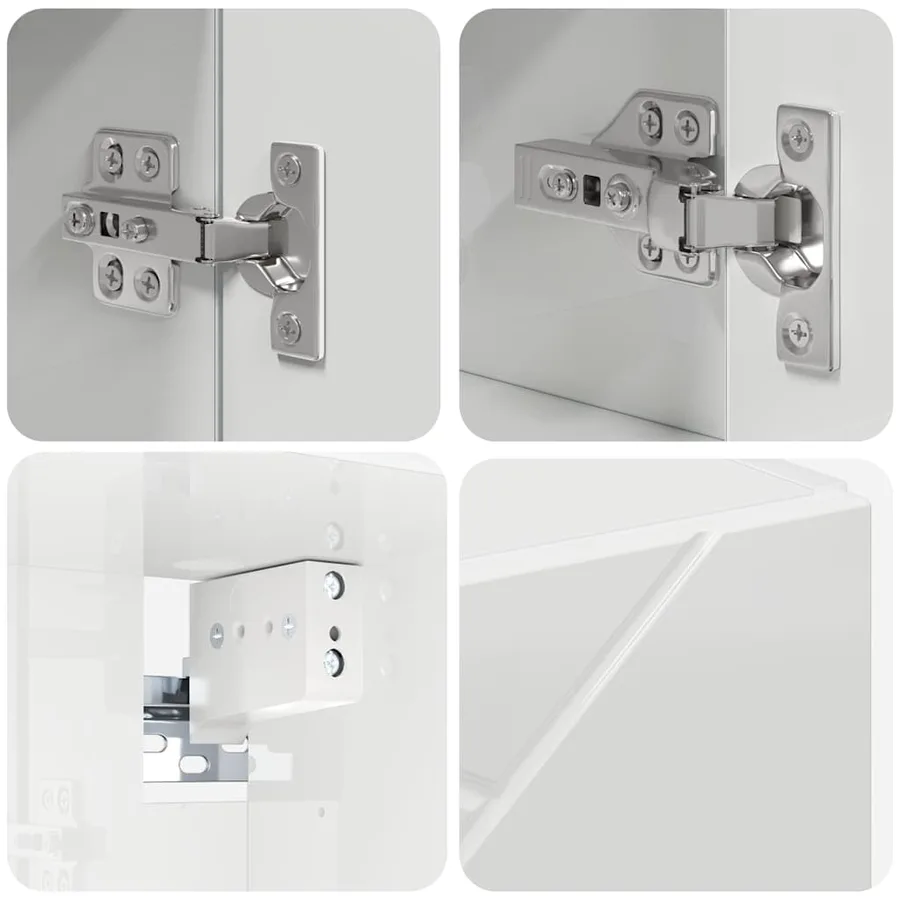 Ensemble de mobilier de salle de bain 5 pcs Blanc brillant - 11