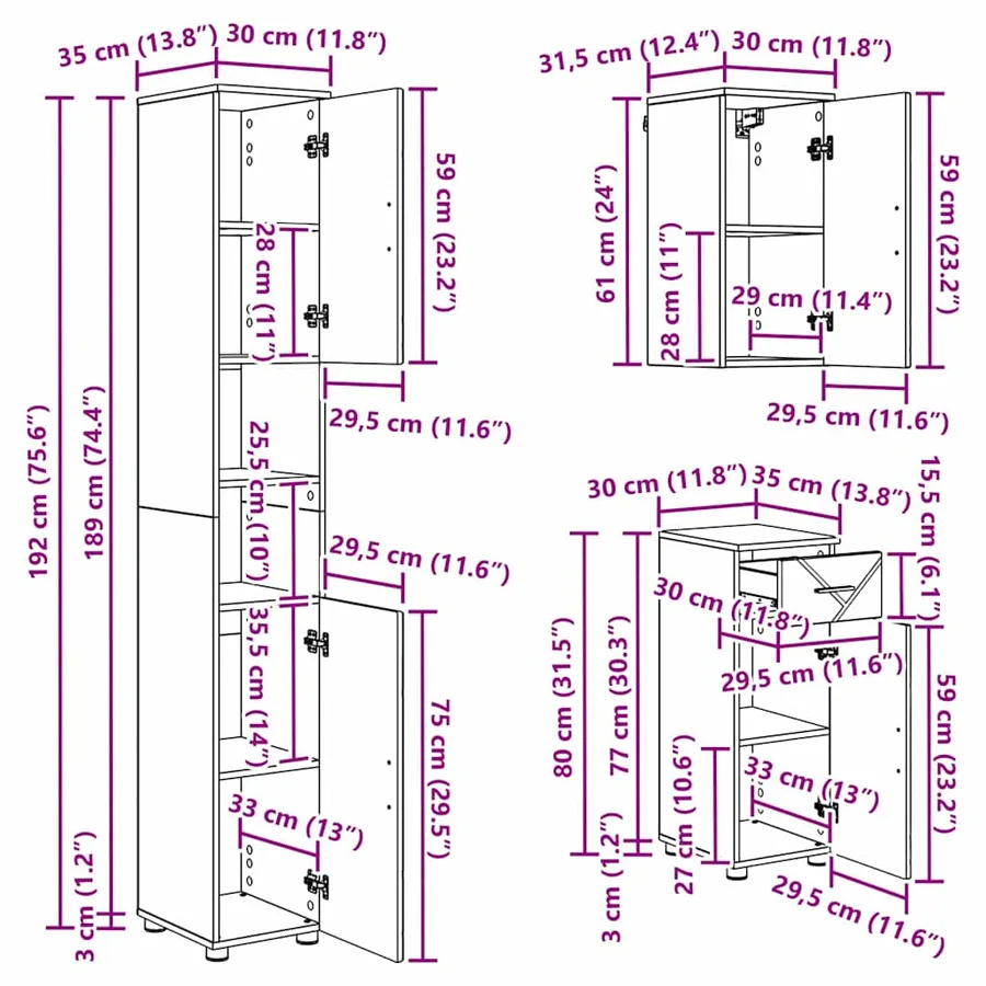 Ensemble de mobilier de salle de bain 5 pcs Blanc brillant - 18