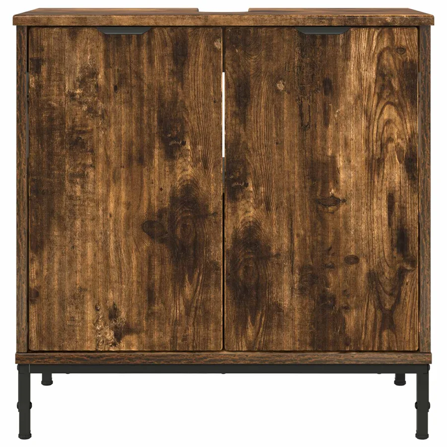 Meuble de Lavabo de Salle de Bain avec stockage Chêne fumé - 6