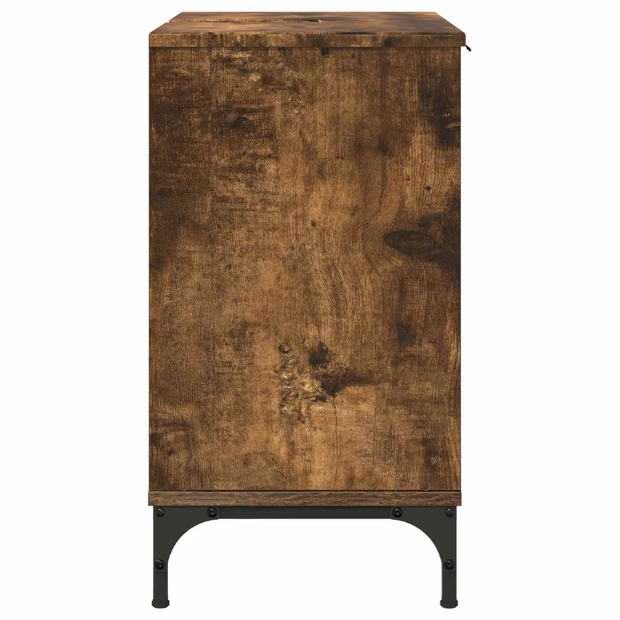 Meuble de Lavabo de Salle de Bain avec stockage Chêne fumé - 7