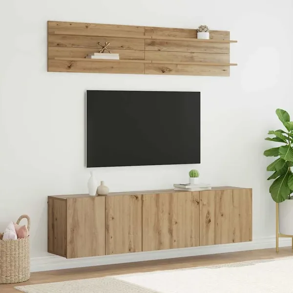 Unites TV 6 pcs chêne artisanal Bois d'ingénierie