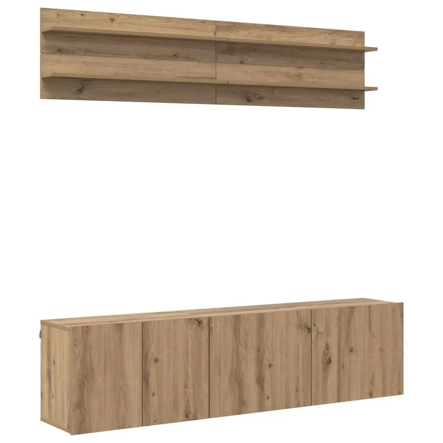 Unites TV 6 pcs chêne artisanal Bois d'ingénierie - 2