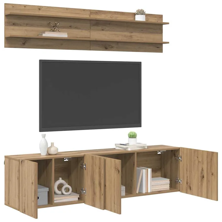 Unites TV 6 pcs chêne artisanal Bois d'ingénierie - 3