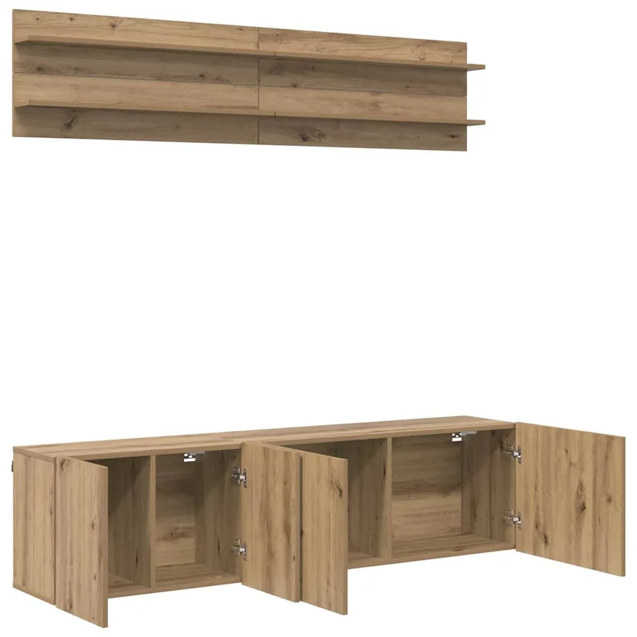 Unites TV 6 pcs chêne artisanal Bois d'ingénierie - 5