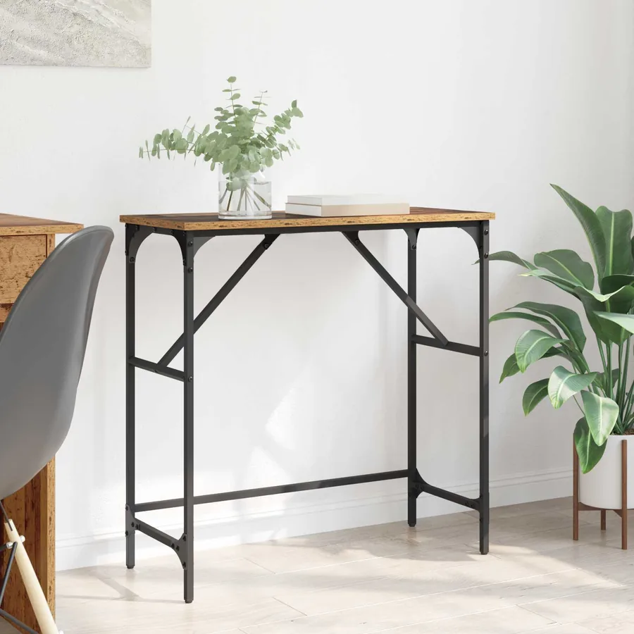 Table console Bois ancien 75 x 32 x 75 cm Bois d'ingénierie