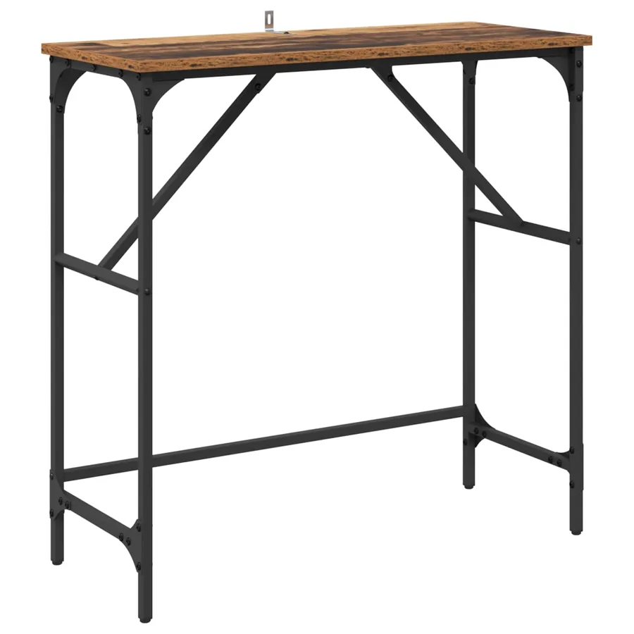 Table console Bois ancien 75 x 32 x 75 cm Bois d'ingénierie - 2