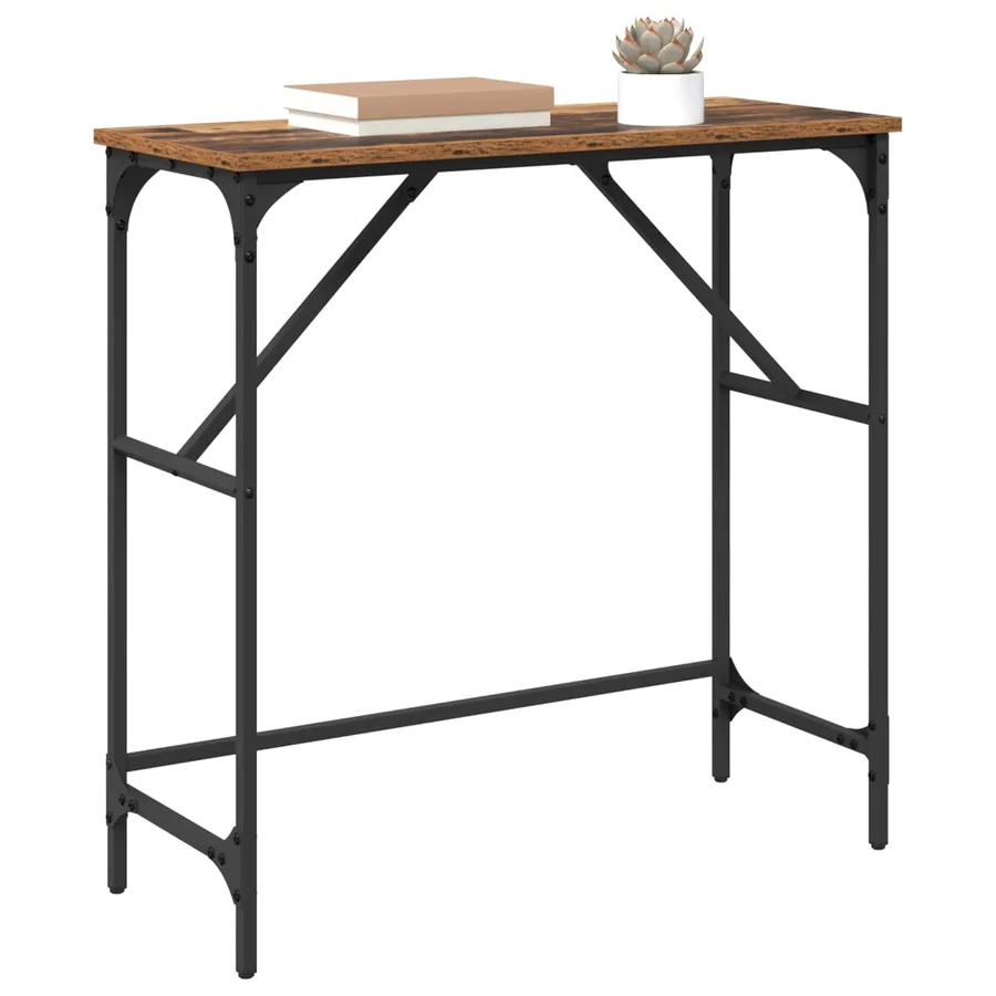 Table console Bois ancien 75 x 32 x 75 cm Bois d'ingénierie - 3