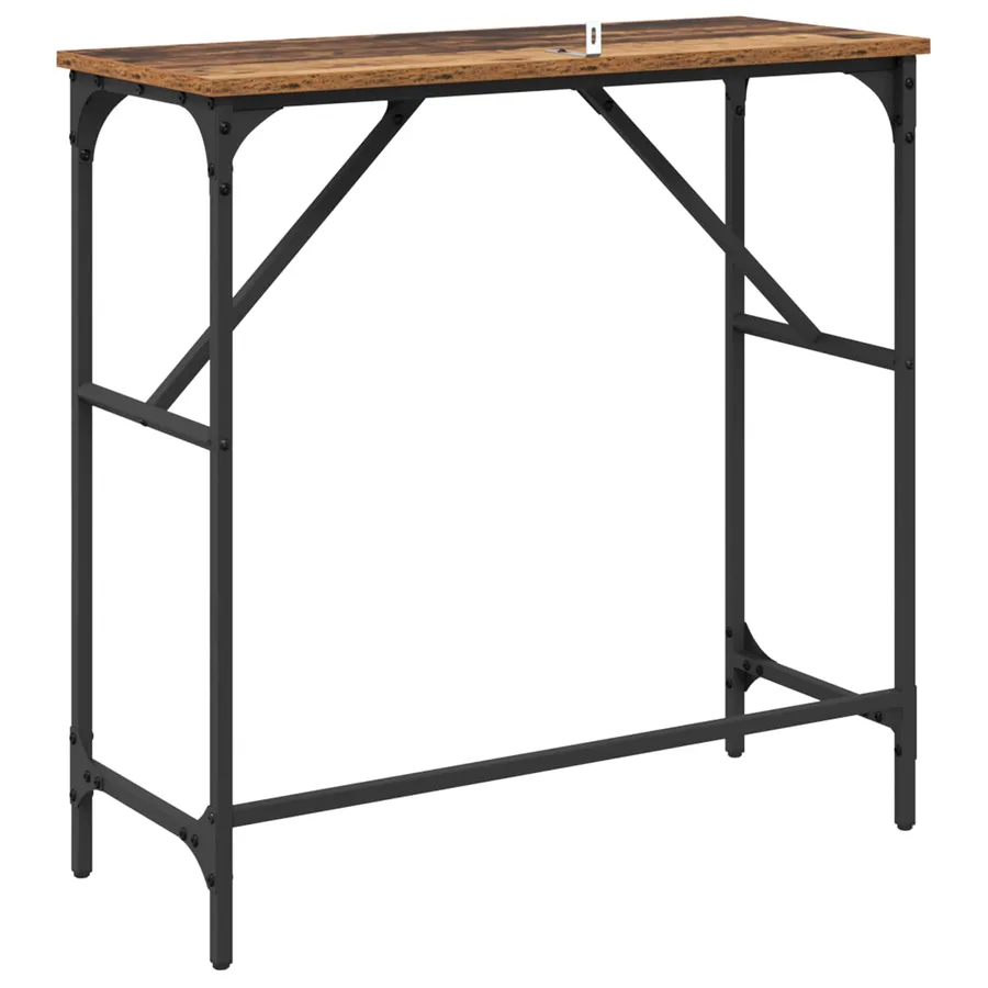 Table console Bois ancien 75 x 32 x 75 cm Bois d'ingénierie - 7