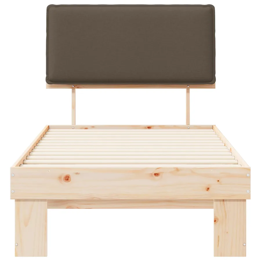 Cadre de lit avec tête de lit rembourrée Taupe 75 x 190 cm - 5