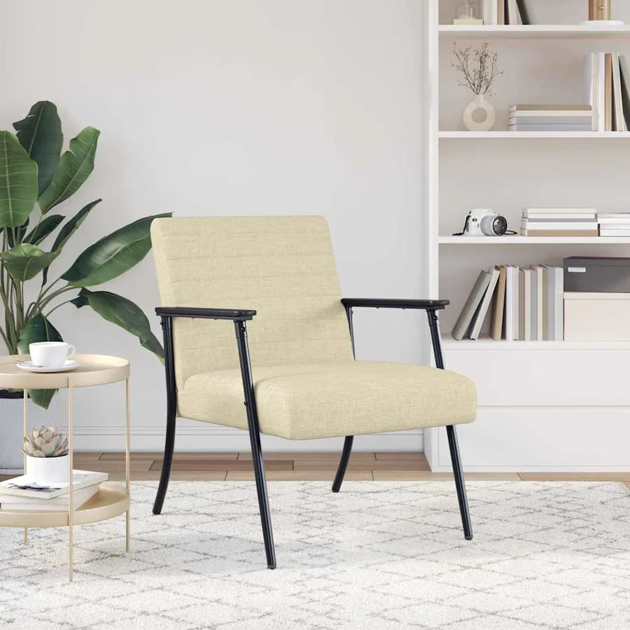 fauteuil Crème 59 x 75 x 78 cm tissu - 3