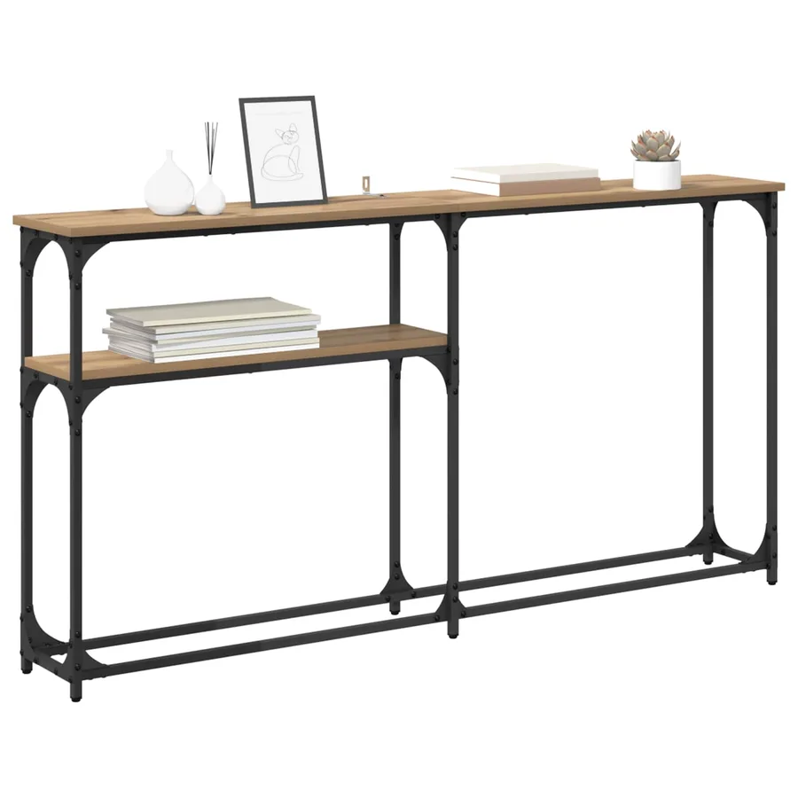 TableConsole Chêne artisanal 145 x 22,5 x 75 cm - 3