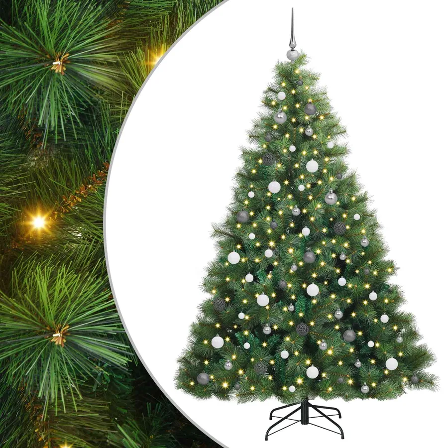 Sapin de Noël artificiel avec 300 LED Vert 210 cm PE et PVC - 4