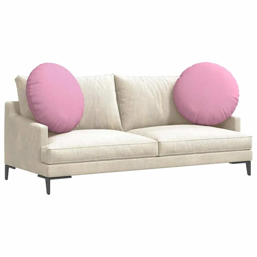 Coussins de siège 2 pcs Rose Ø60 x 21 cm tissu - 3