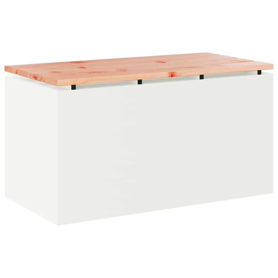 Banc de jardin Blanc 80 x 40 x 43 cm Acier - 2