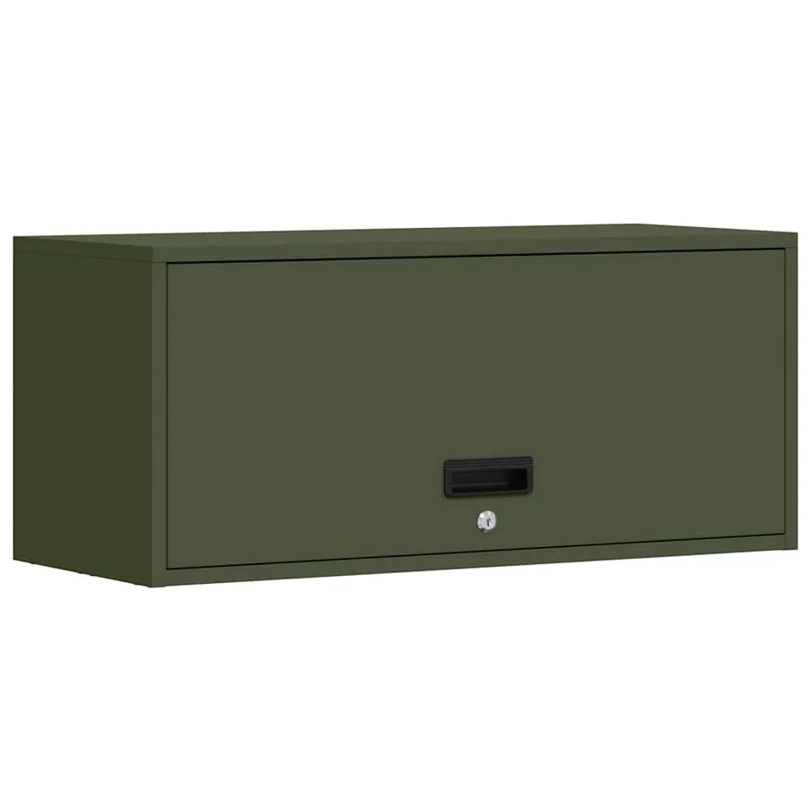 Armoire murale pour garage Vert olive 80 x 33 x 35 cm - 2