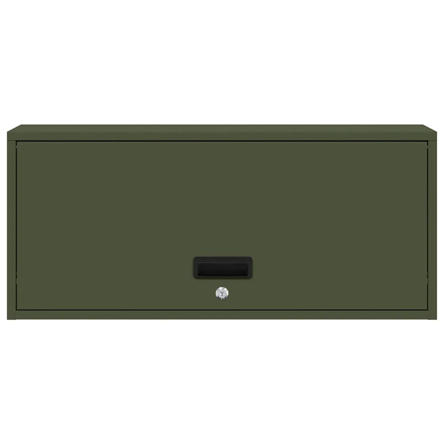 Armoire murale pour garage Vert olive 80 x 33 x 35 cm - 6