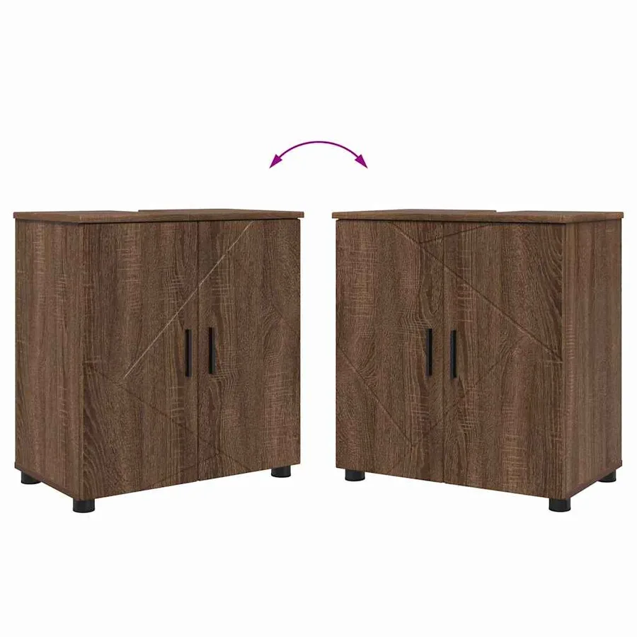 Ensemble de mobilier de salle de bain 3 pcs Chêne brun - 12