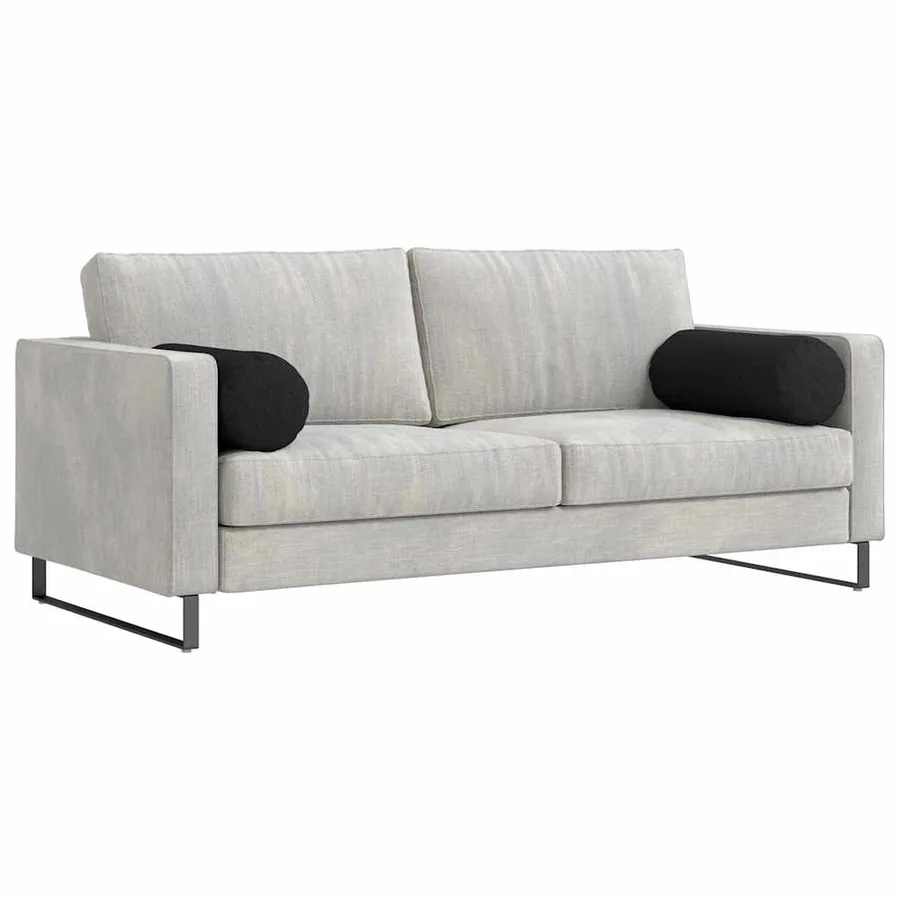 Coussins d'accent 2 pcs Noir Ø 25 x 70 cm tissu - 3