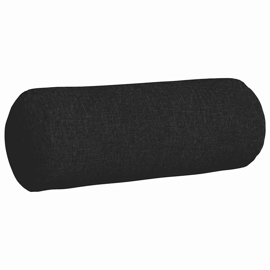 Coussins d'accent 2 pcs Noir Ø 25 x 70 cm tissu - 5