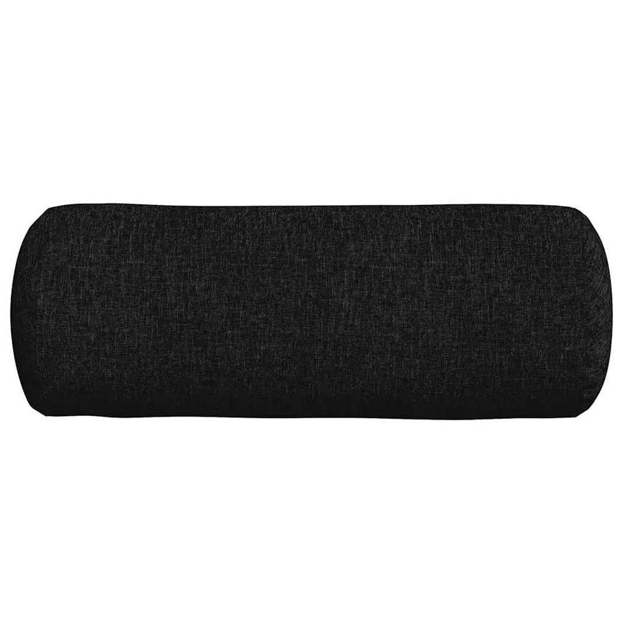 Coussins d'accent 2 pcs Noir Ø 25 x 70 cm tissu - 6