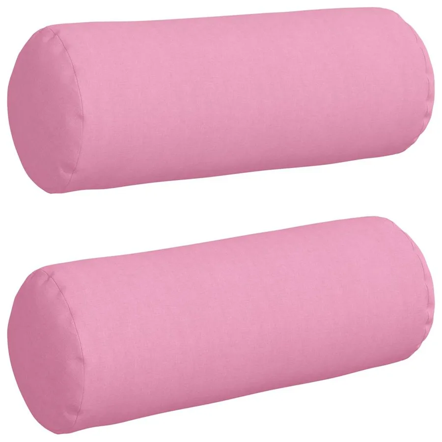 Coussins d'accent 2 pcs Rose Ø 25 x 70 cm tissu - 2