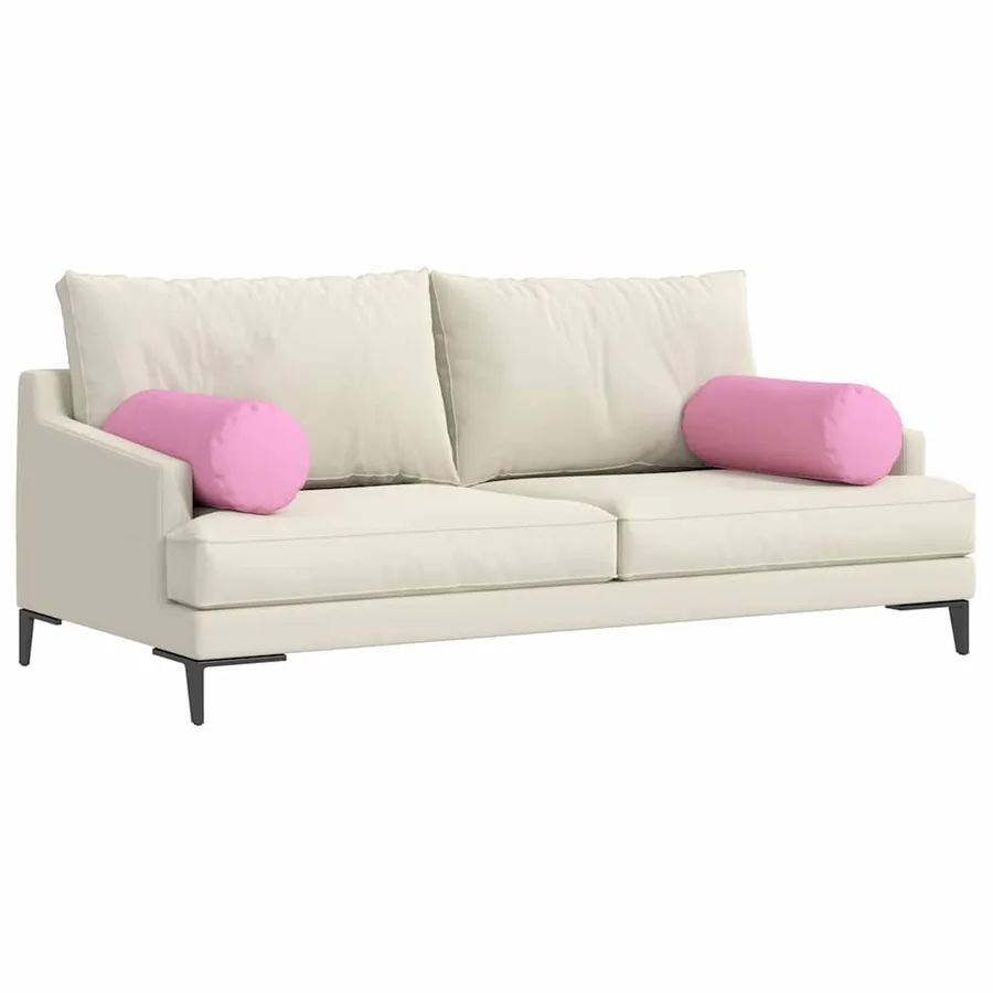 Coussins d'accent 2 pcs Rose Ø 25 x 70 cm tissu - 3