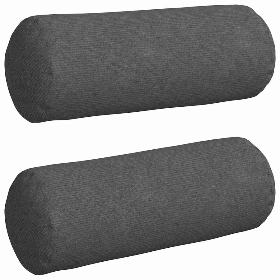 Coussins d'accent 2 pcs Gris foncé Ø 25 x 70 cm - 2