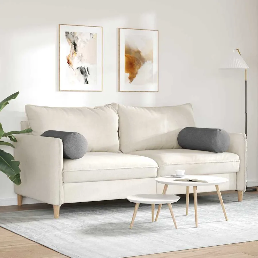 Coussins d'accent 2 pcs Gris foncé Ø 25 x 70 cm - 4