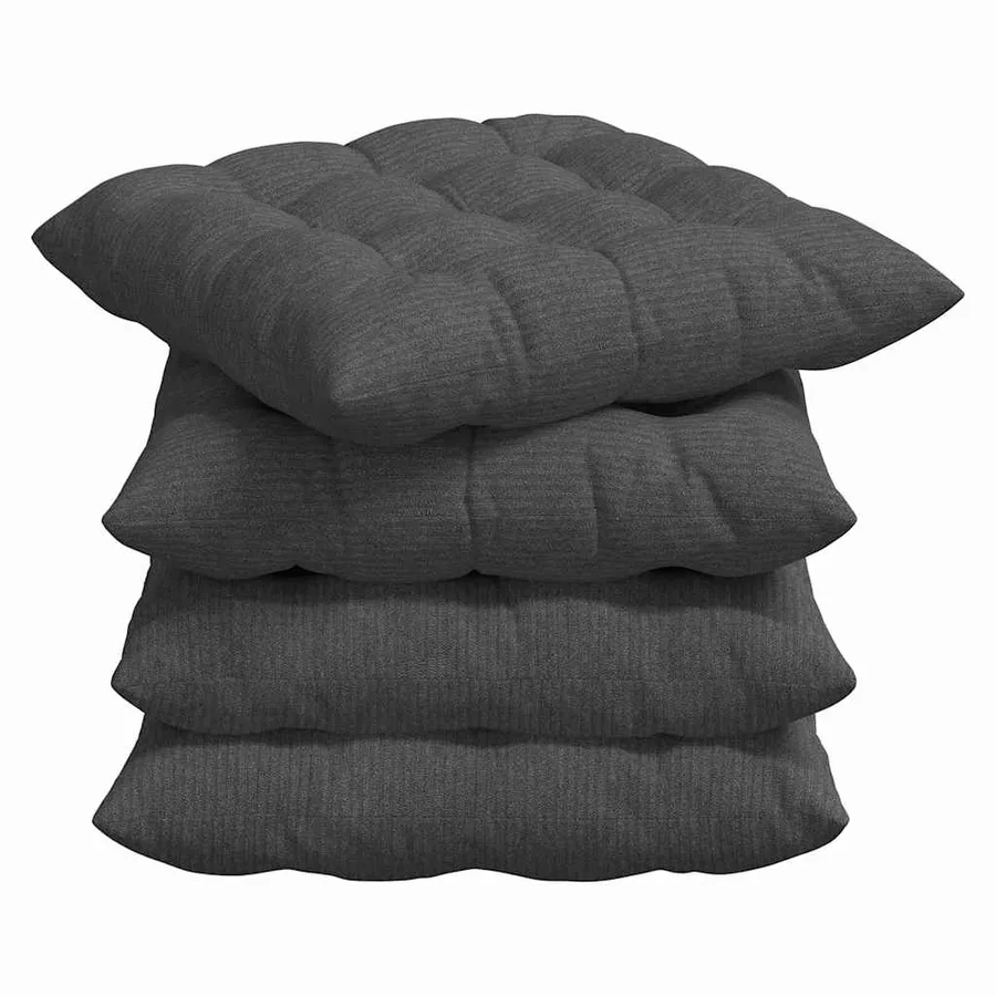 Coussins de siège 4 pcs Gris foncé 40 x 40 x 6 cm - 2