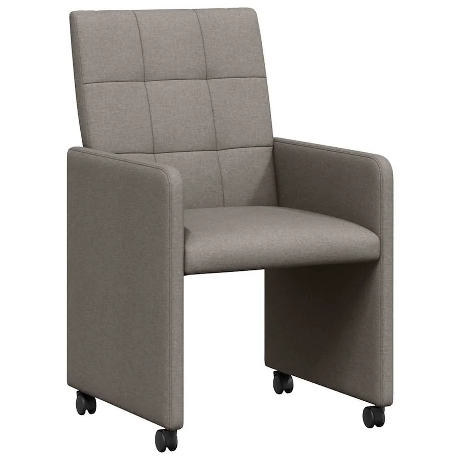 Chaises de Salle à Manger avec Roues 2 pcs Taupe tissu - 2