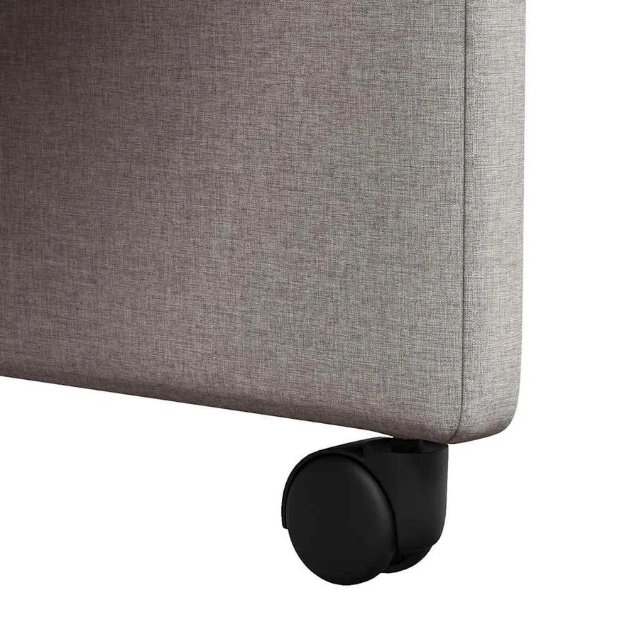 Chaises de Salle à Manger avec Roues 2 pcs Taupe tissu - 9