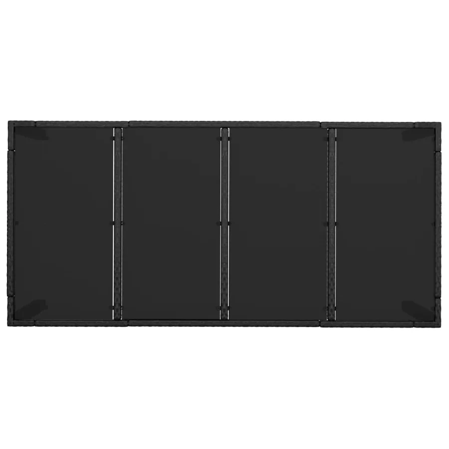 Ensemble à manger de jardin 9pcs et coussins noir et gris - 9