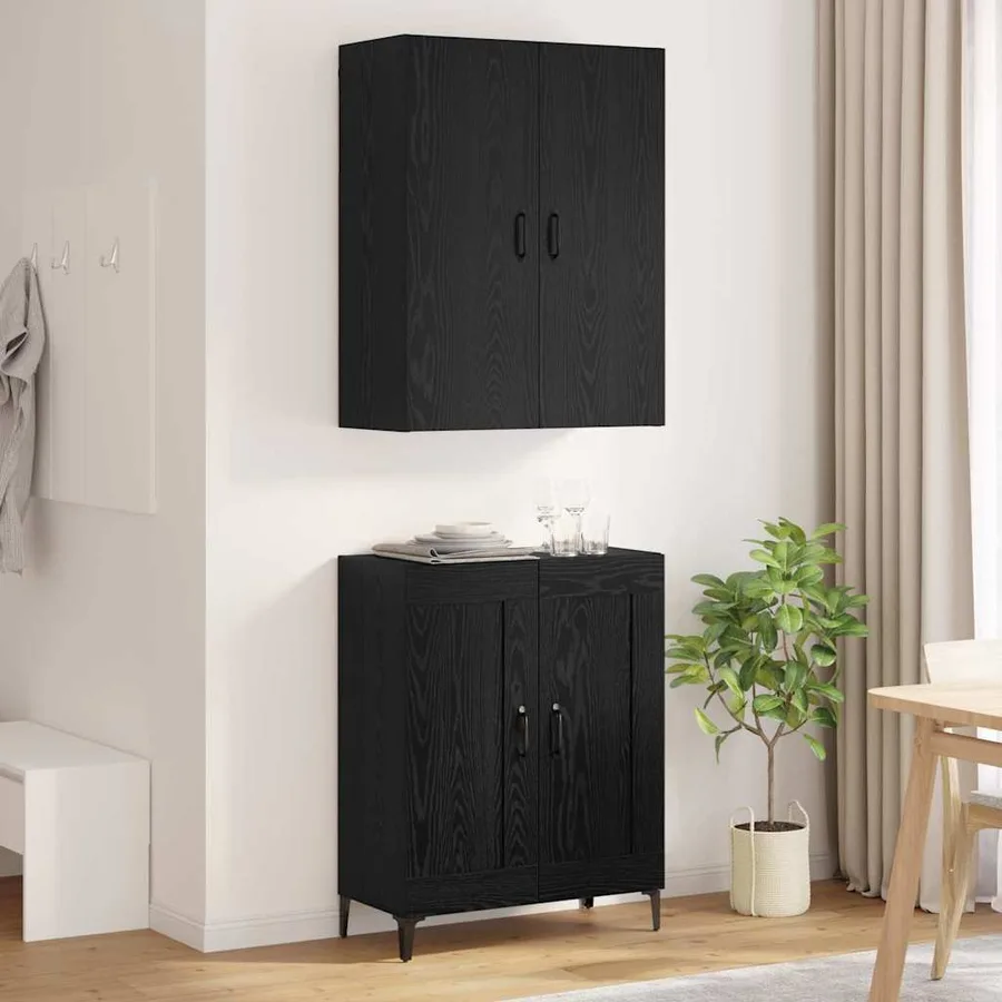 Haut Armoire Chêne noir 69,5 x 34 x 180 cm Bois d'ingénierie - 4
