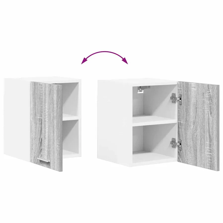Armoire suspendue Gris Sonoma et Blanc 30 x 31 x 40 cm - 11