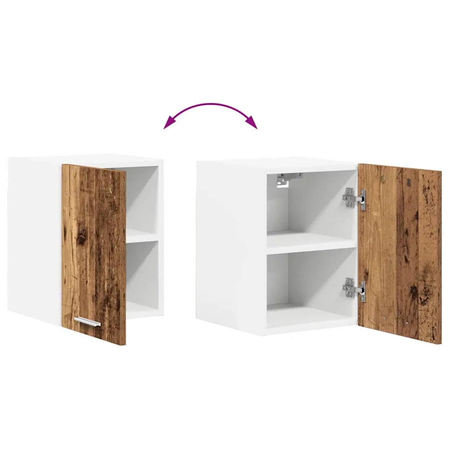 Armoire suspendue Bois ancien et Blanc 30 x 31 x 40 cm - 11