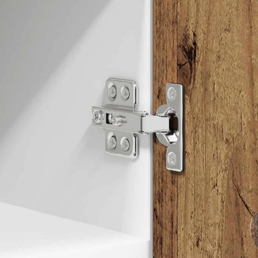 Armoire suspendue Bois ancien et Blanc 30 x 31 x 40 cm - 9
