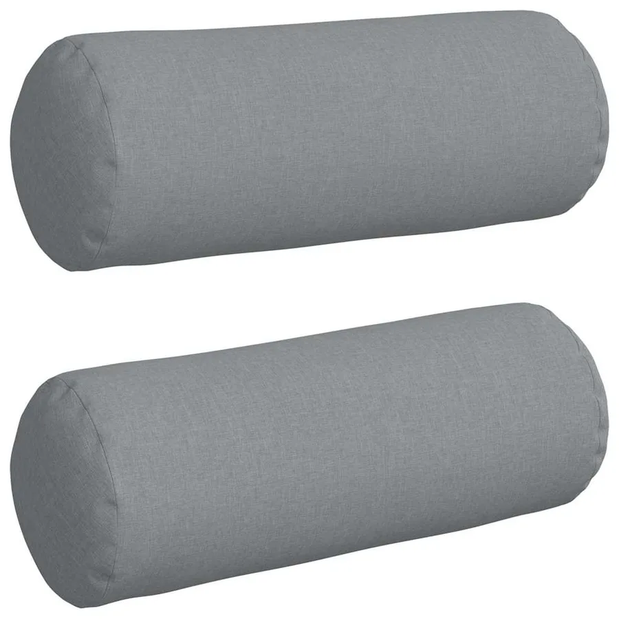 Coussins d'accent 2 pcs Gris clair Ø 25 x 70 cm tissu - 2