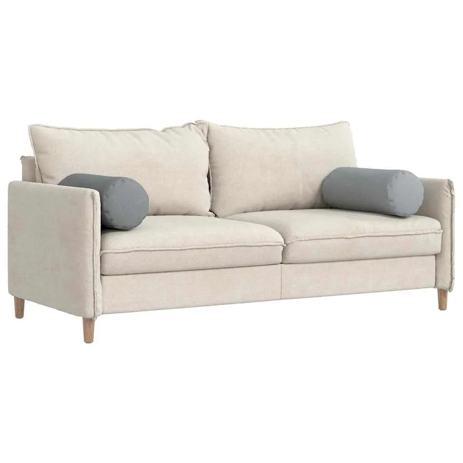 Coussins d'accent 2 pcs Gris clair Ø 25 x 70 cm tissu - 3