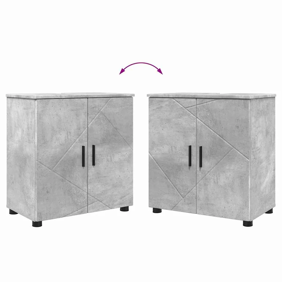 Ensemble de mobilier de salle de bain 2 pcs Gris béton - 10