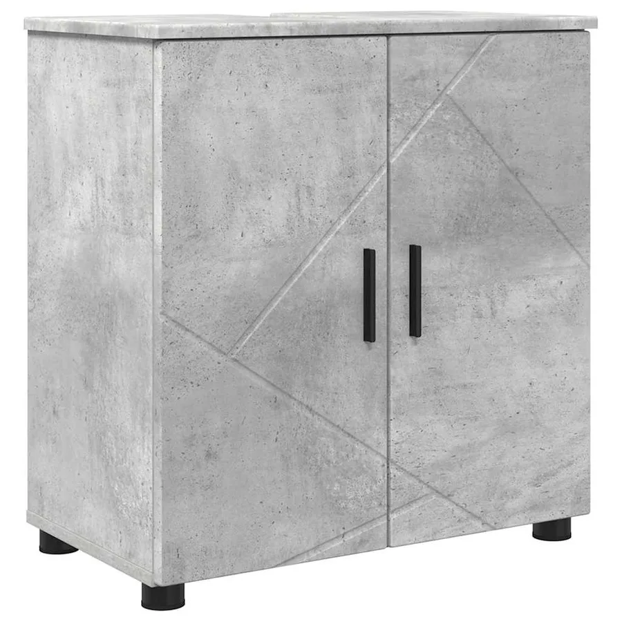 Ensemble de mobilier de salle de bain 2 pcs Gris béton - 5