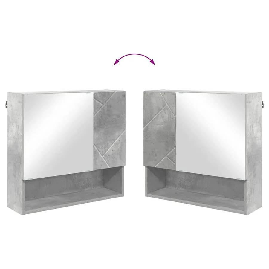Ensemble de mobilier de salle de bain 2 pcs Gris béton - 9