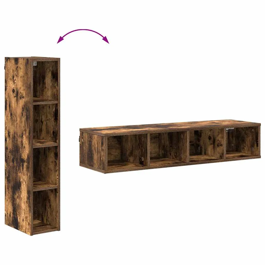 Armoire suspendue avec stockage Chêne fumé 20 x 29,5 x 100 cm - 8