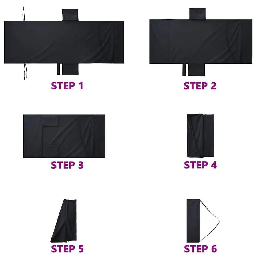 Serviettes de Transat 2 pcs Noir 210 x 75 cm - 12