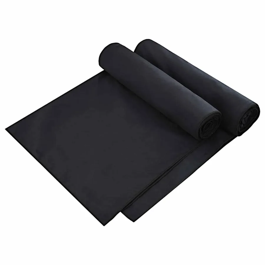 Serviettes de Transat 2 pcs Noir 210 x 75 cm - 2