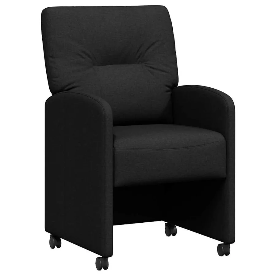 Chaises de Salle à Manger avec Roues 2 pcs Noir 57 x 67 x 95 cm - 2